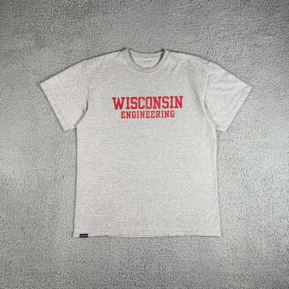University of Wisconsin Engineering T-Shirt Size Large Badgers Collegiate Gray